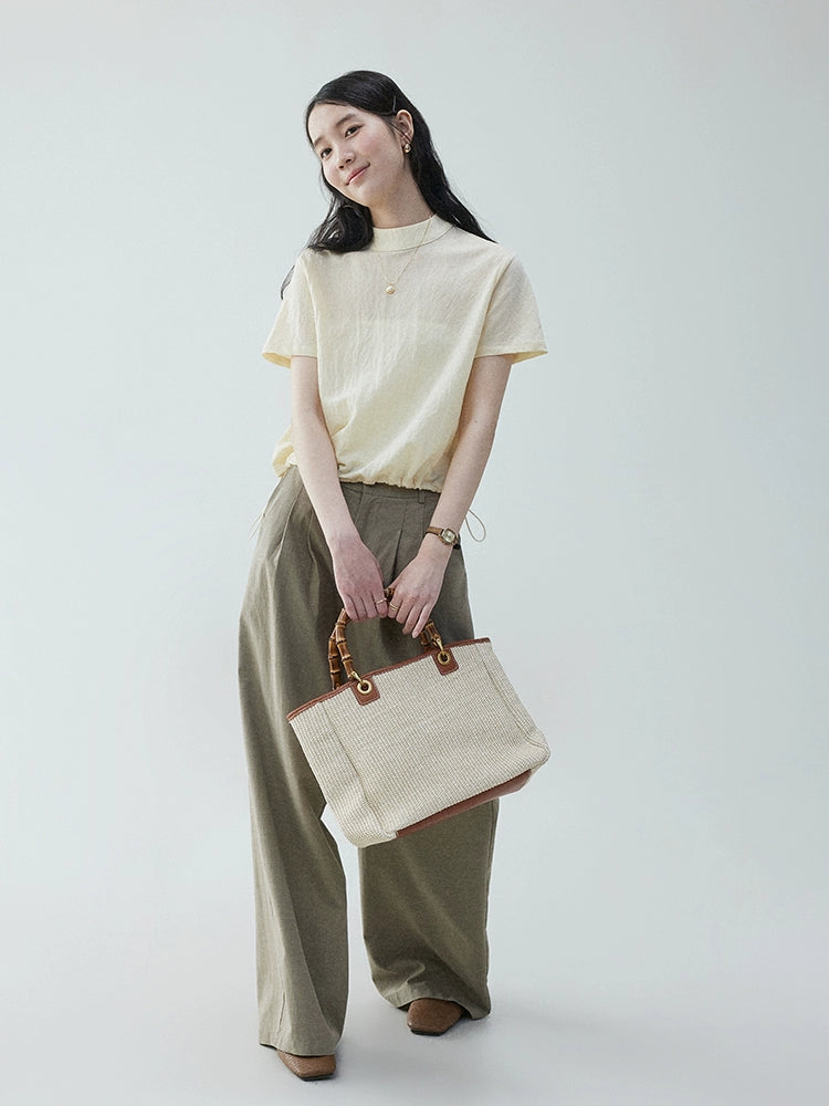 VOOE Small Stand-up Collar Light and Breathable Texture Shirt