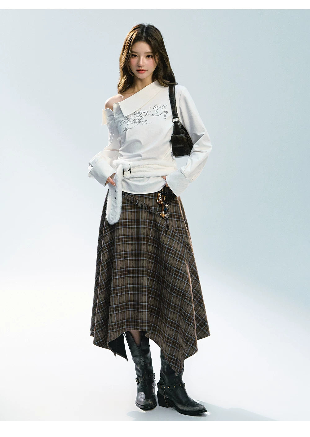 Ablueberry Off-the-shoulder Lapel Shirt