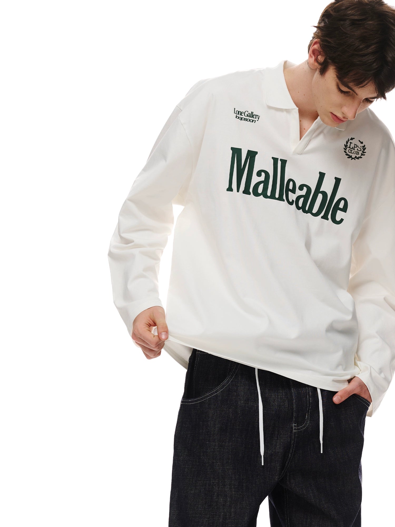 Loopsoon Vintage Polo Collar Loose Casual Long Sleeve