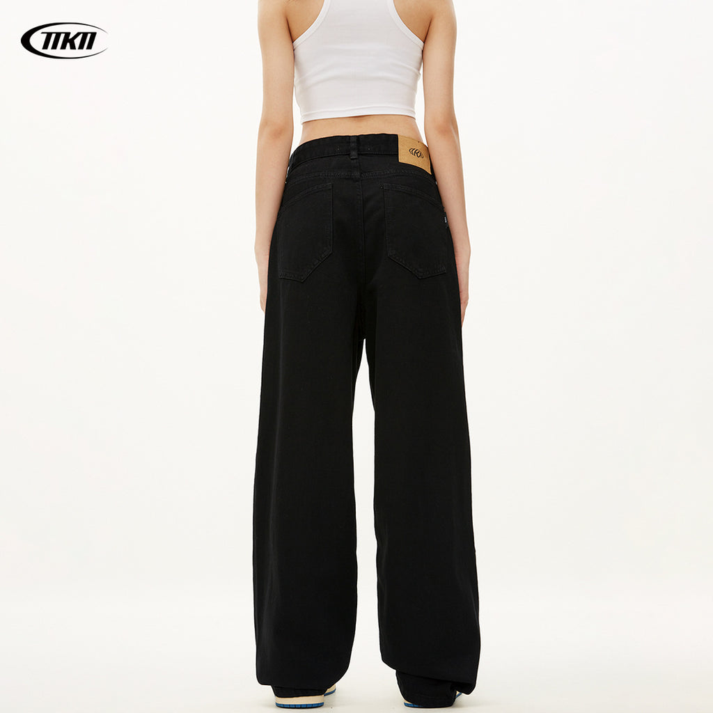 (Clearance) 11KN Thin Slim Straight Pants Oversize Drape Jeans