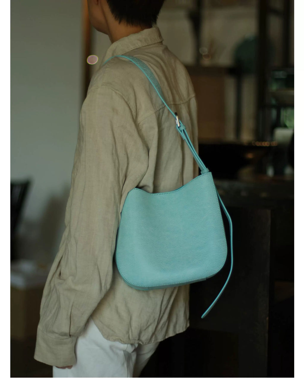 EZRO Premium Simple Leather Shoulder Crossbody Bag