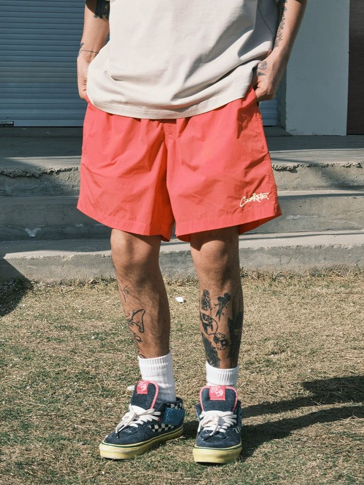 CoosRetro Embroidered Casual Loose Shorts