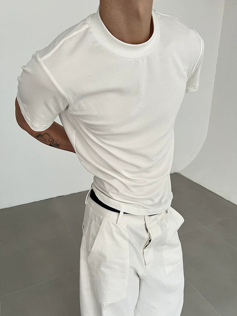COLN Front Shoulder Loose Casual Tee