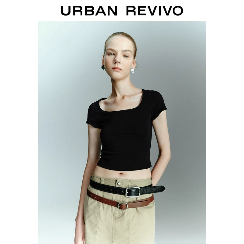 URBAN REVIVO Casual Versatile Short Slim Tee