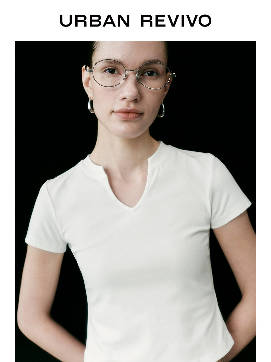 URBAN REVIVO Simple Casual Versatile Tee