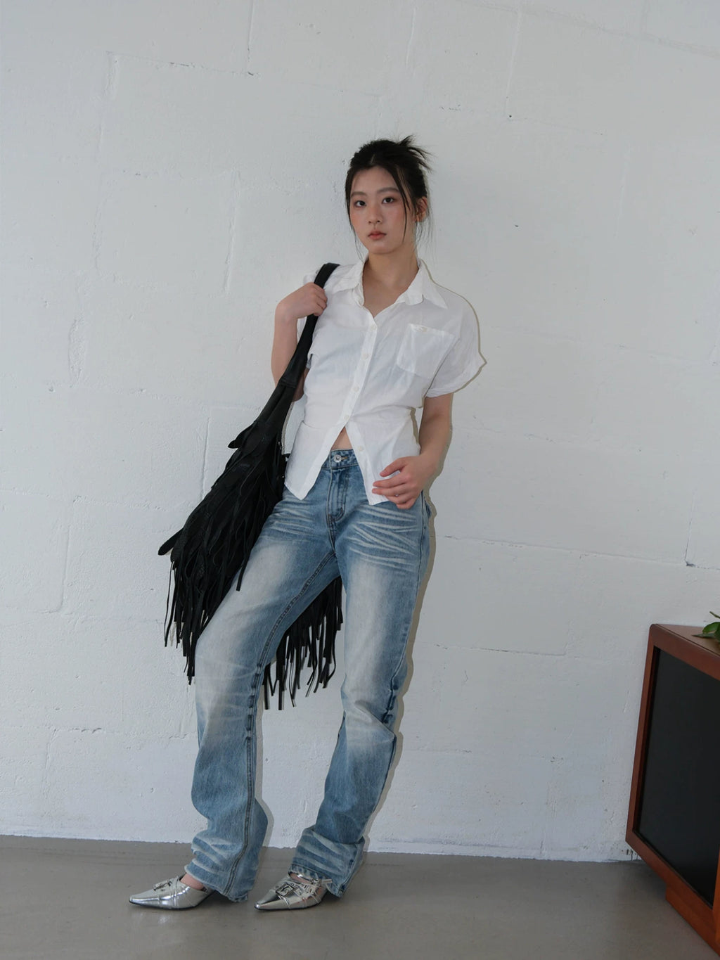 Mooreyu Pointed Belt Buckle Stilettos