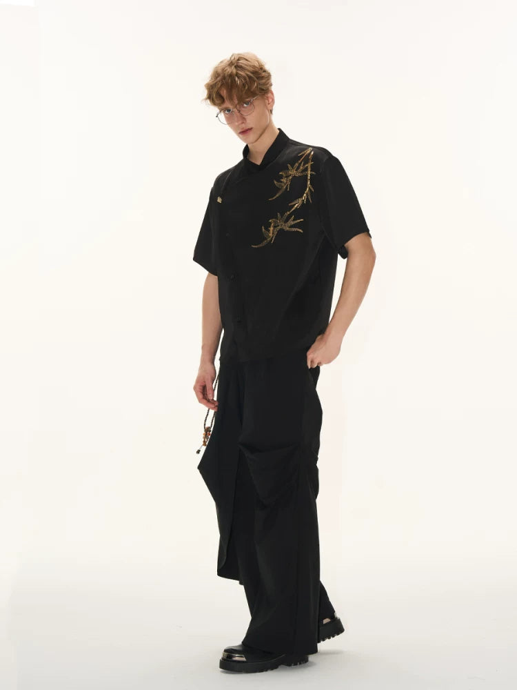 CNEW Golden Bamboo Sequined Embroidery Tee