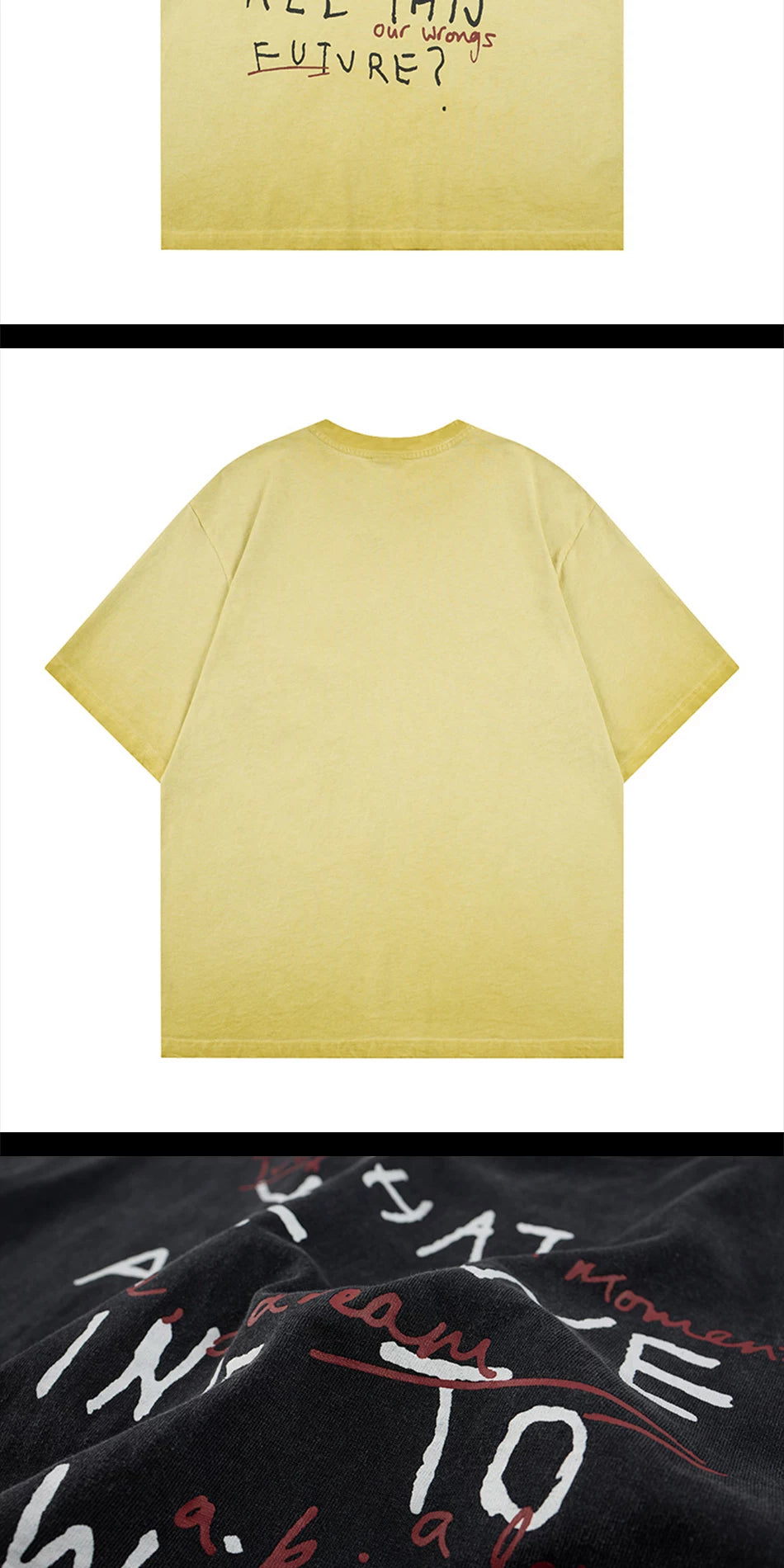 Zuocisankon Retro Fun Print Crew Neck Tee