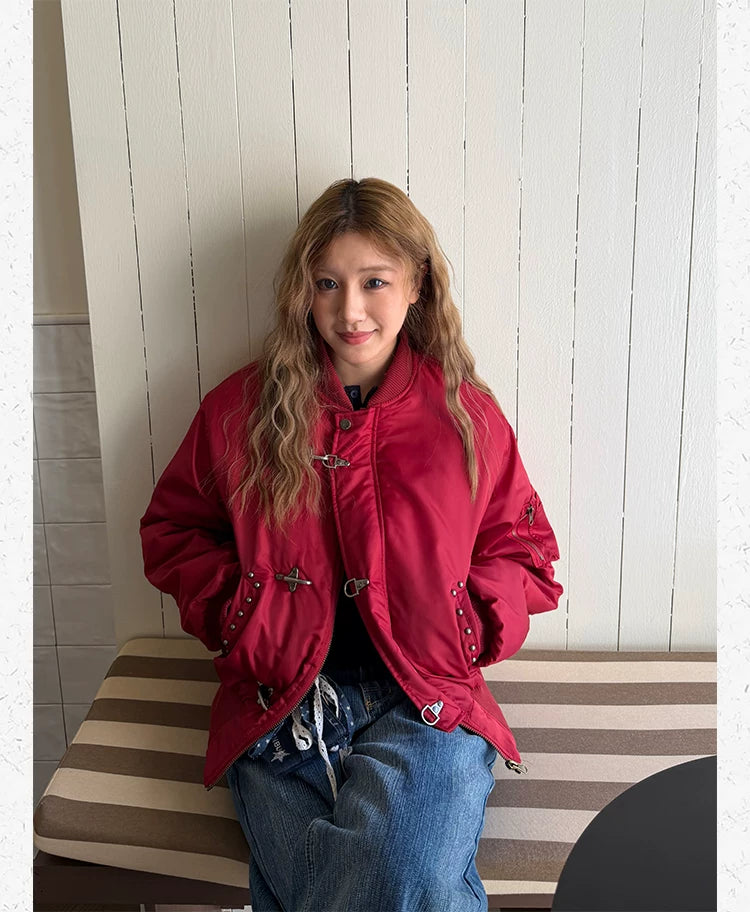 CCYE Lobster Button Bead Flight Jacket Cotton Jacket