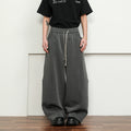 FLYOFF Deconstruction Cut Wide Leg Premium Grey Sweatpants
