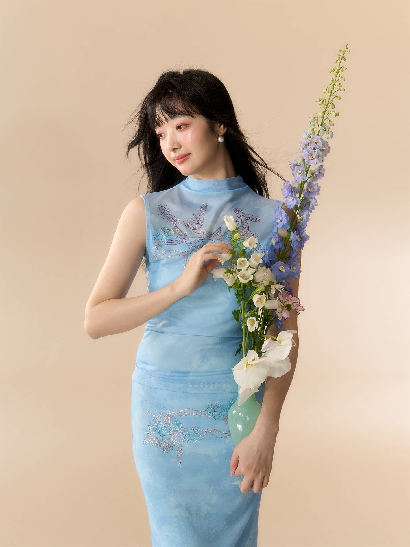 LOUMUTAKU Hot Diamond Mesh Dress