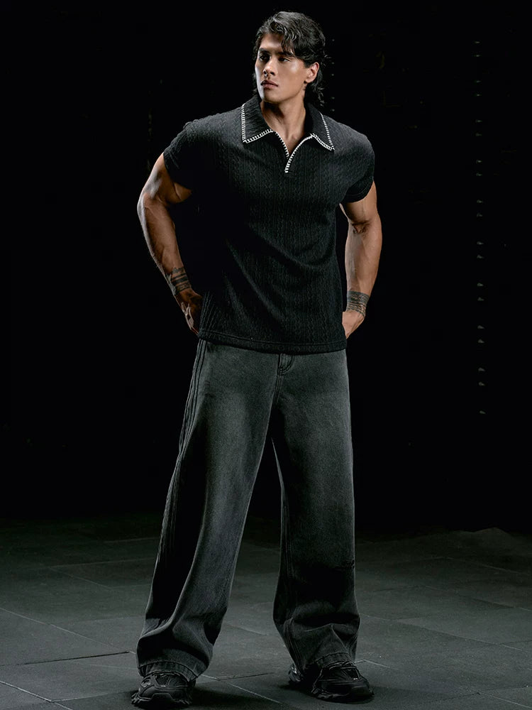 MuscleDog Sports Casual Lapel Polo Tee