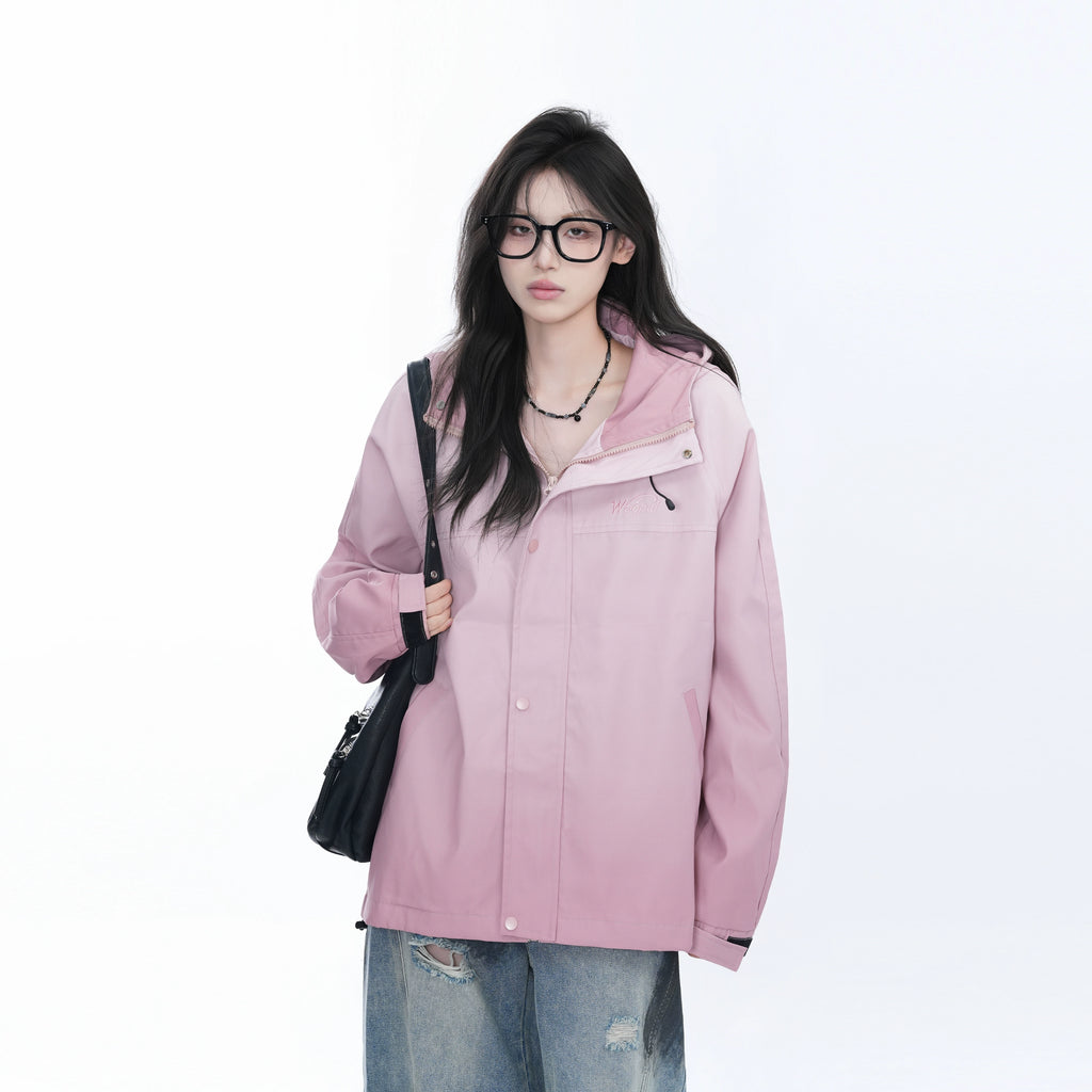 Zuocisankon Gradual Change Hooded Loose Jacket