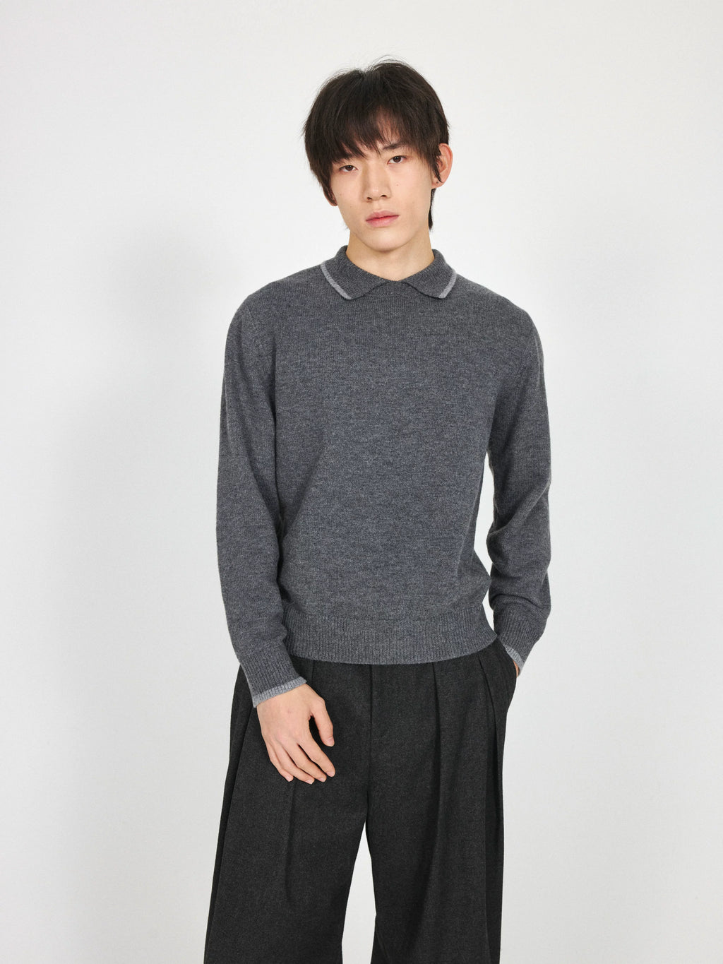 Stay The Night Contrast Polo Vibe Sweater