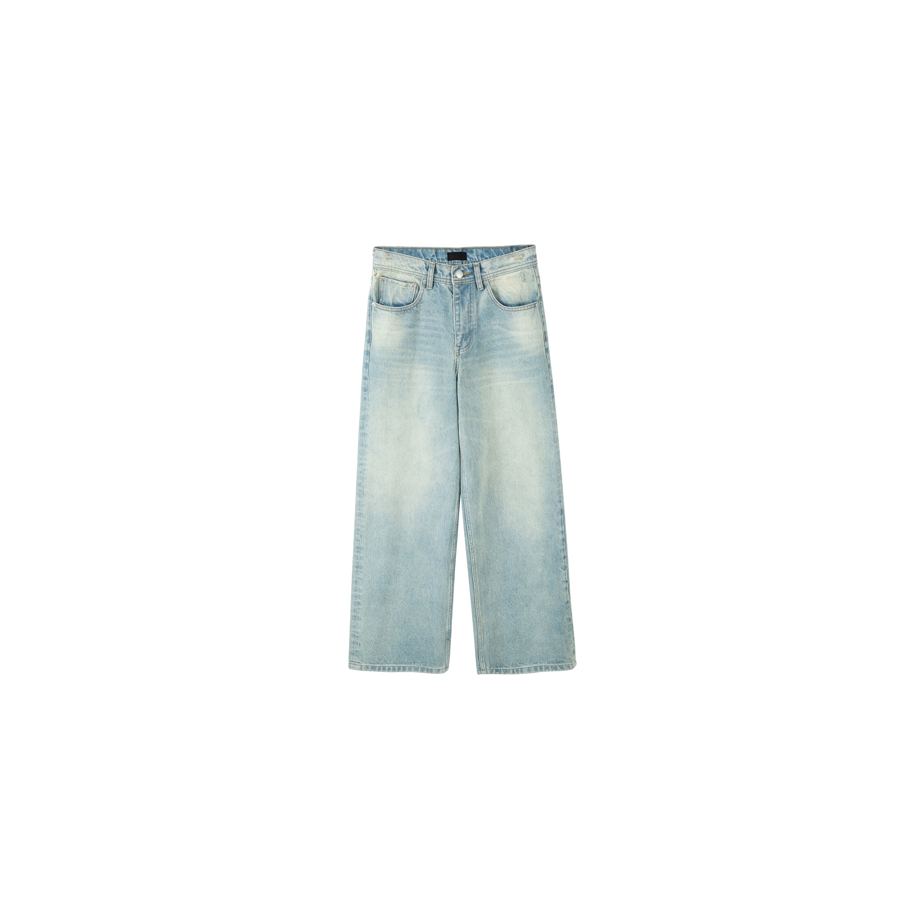 PLUS NO LOGO Loose Wide Leg Straight Washed Jeans