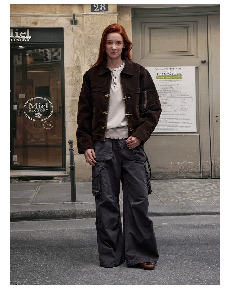 MADWITCH imitation suede short jacket women's edition