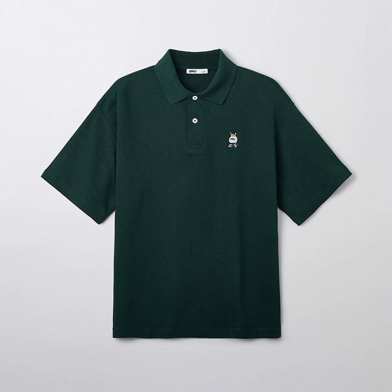 SPAO Korean Style Men's Bear Lapel POLO Shirt SPHWF24C50