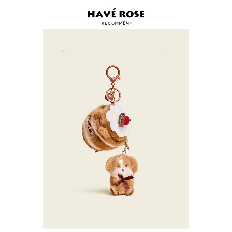 HAVEROSE Cake Bear Plush Doll Pendant