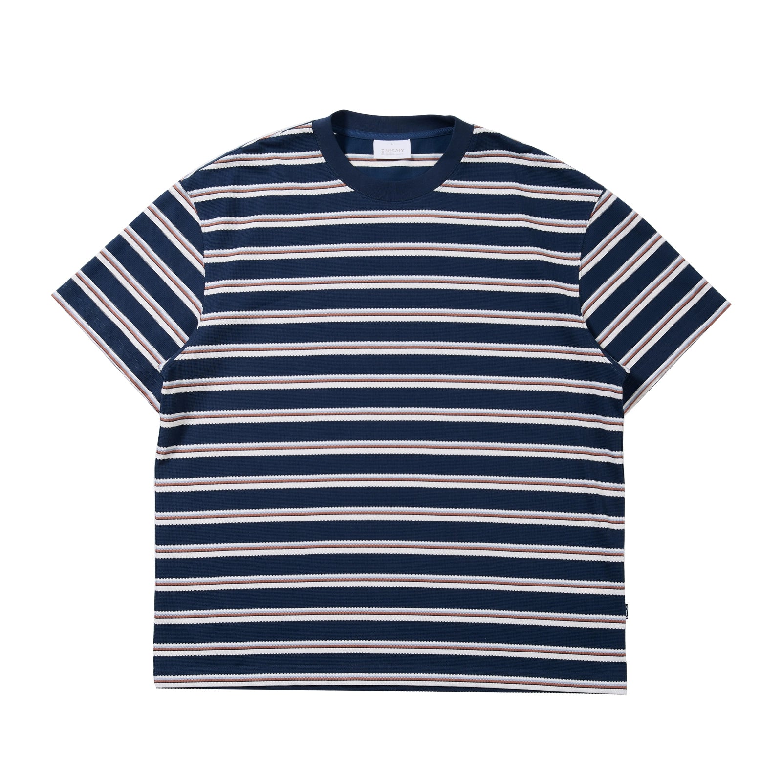NUMBERSALT25SS Contrasting Stripes Loose Casual Tee