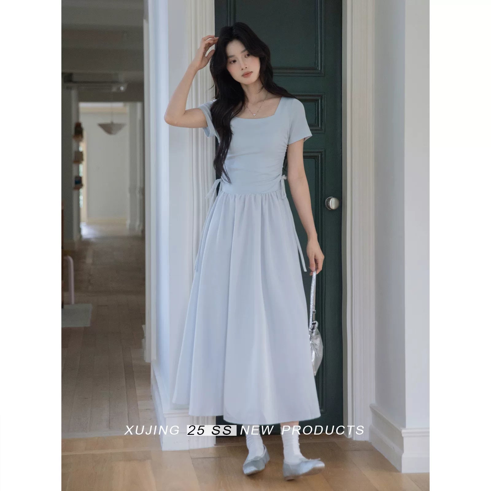 XUJING Square Collar Temperament Dress