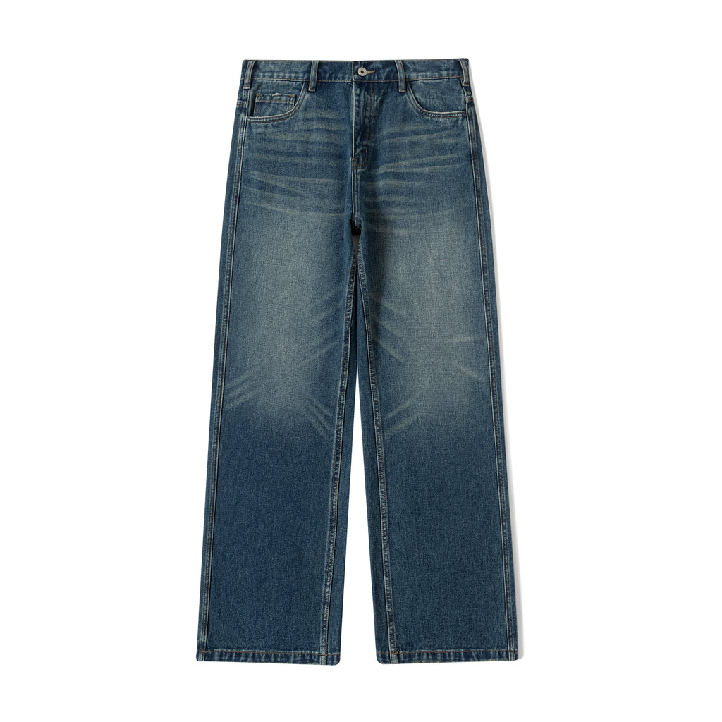 DIMC Washed Old Casual Straight Jeans