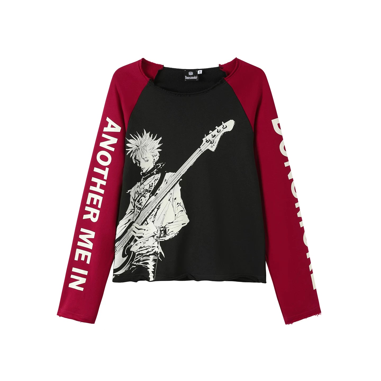 DONSMOKE Contrast Rough Sleeves Destructive Edge Sweater