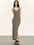Anna Aneae Striped Knitted Tank Top Dress