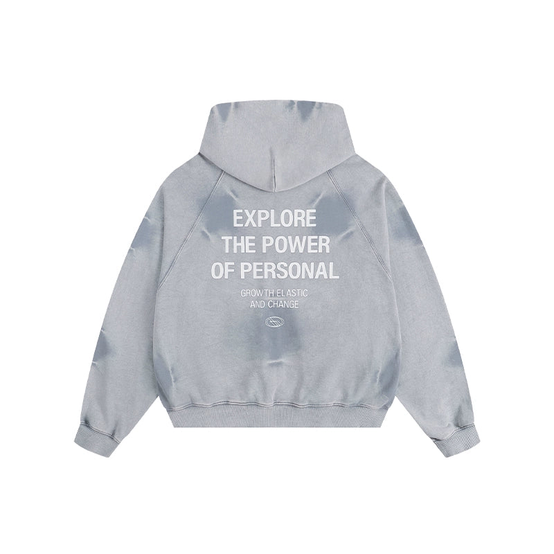 ATRY Water Ripple Washed Old Printed Hooded Jacket