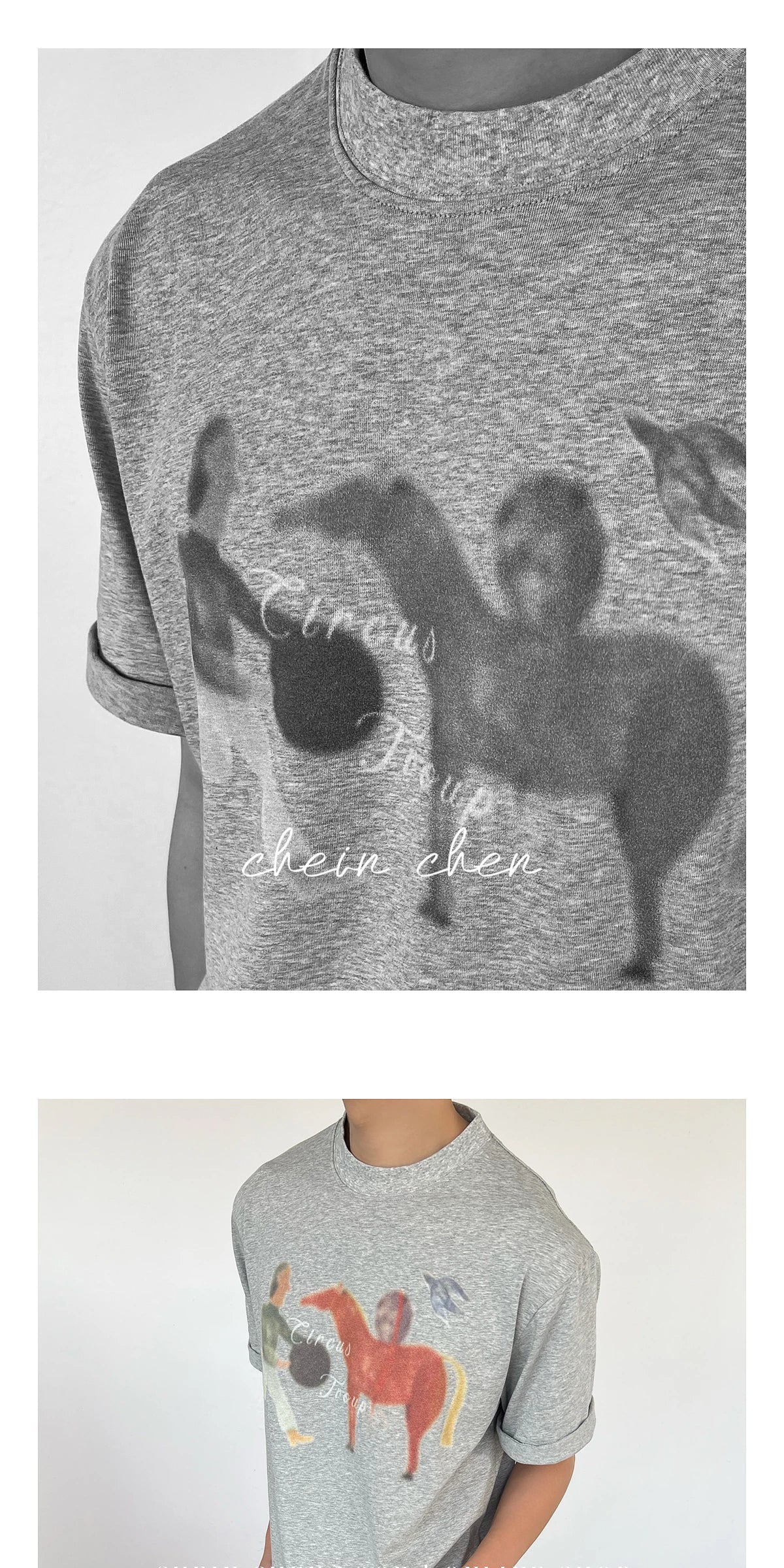 Chein Abstract Horse Print Loose Tee