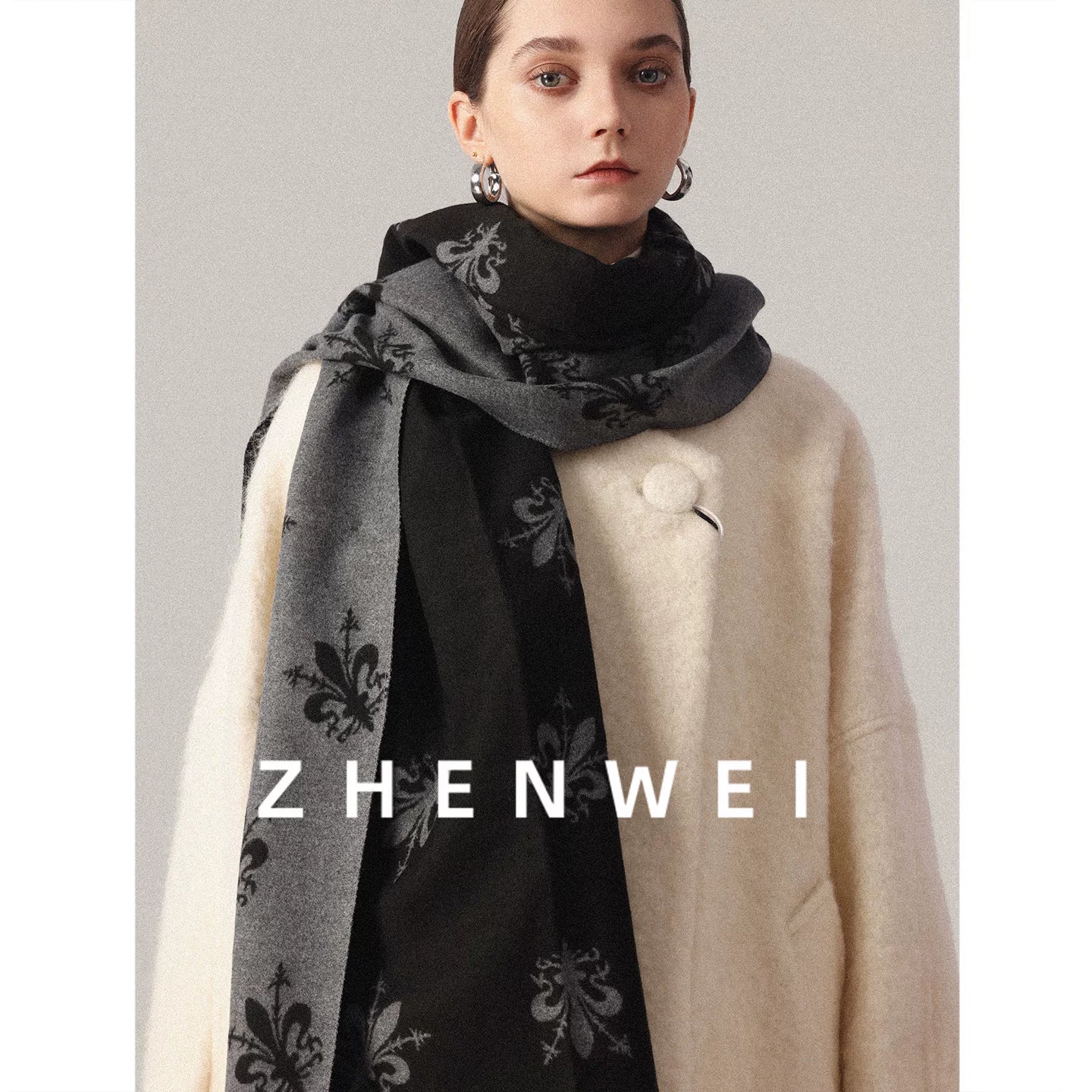 ZHENWEI Florence Iris Plus Wide Shawl Scarf