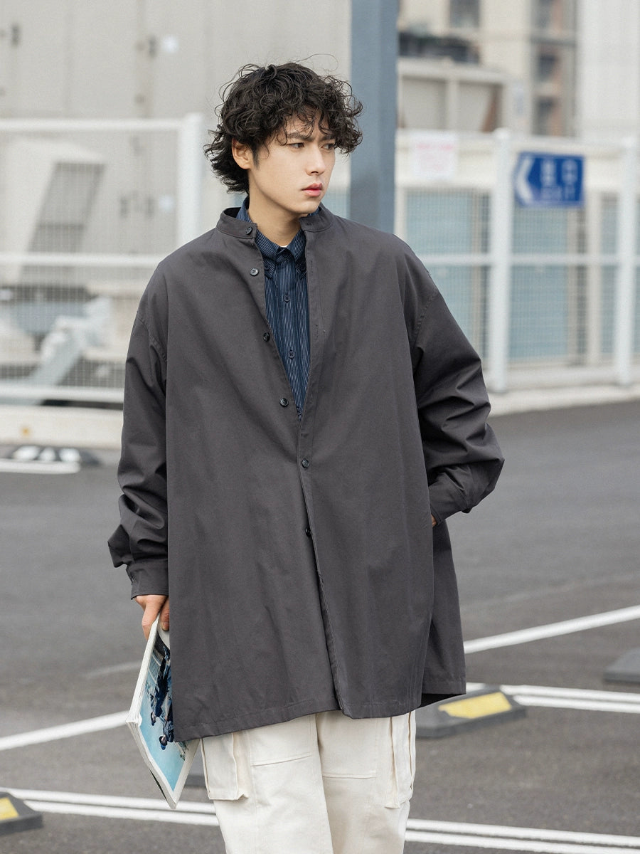 NOEARS Retro Medium and Long Single-breasted Trench Coat