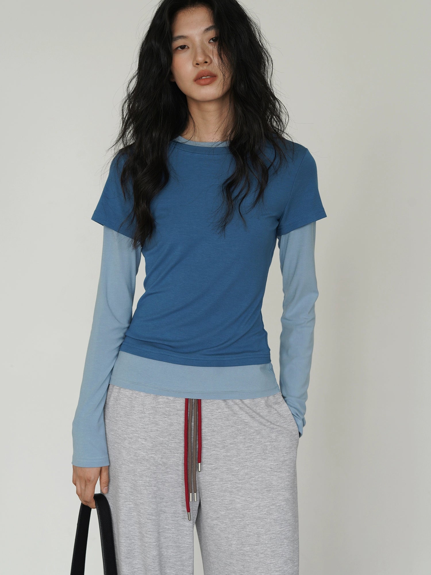 EIGHTHMONTH Contrast Fake Two-piece Versatile Splicing Long Sleeve