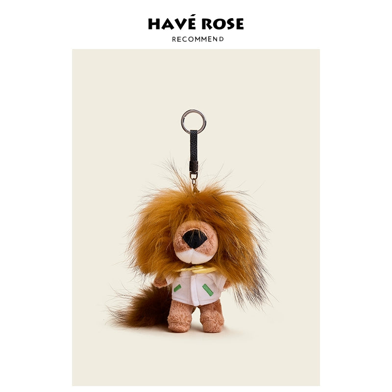 HAVEROSE Creative Plush Lion Doll Bag Pendant