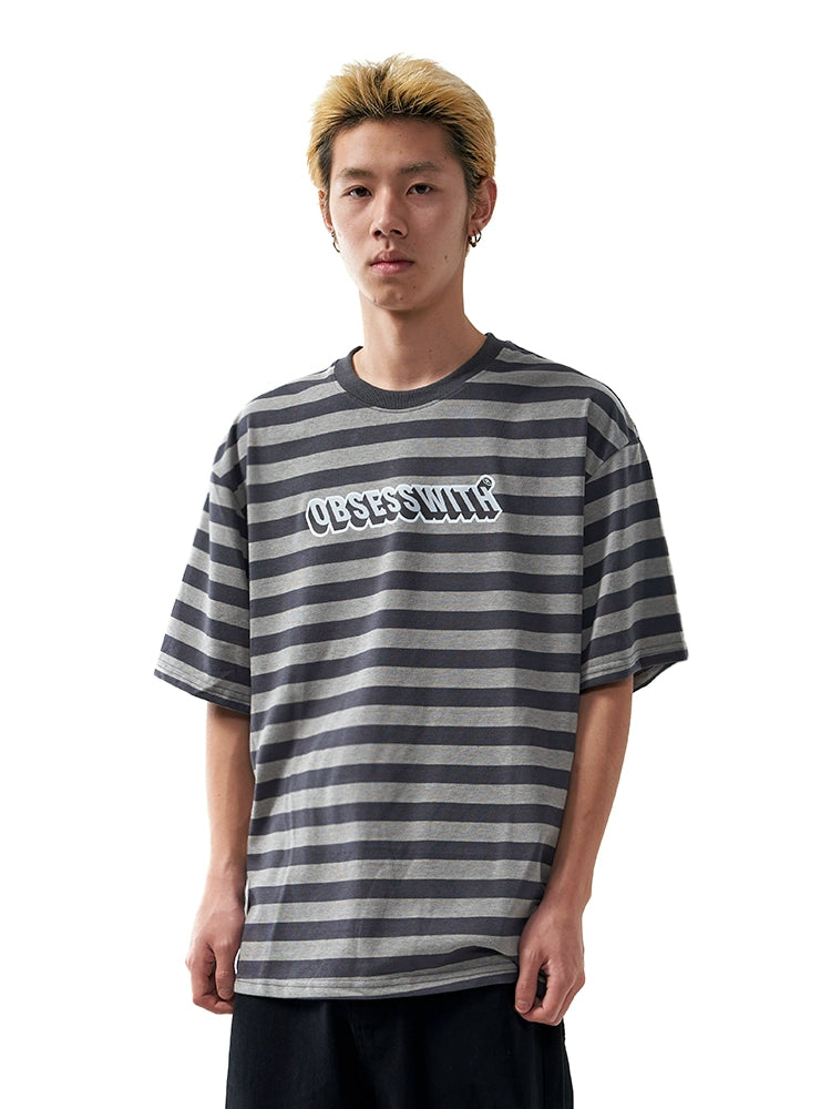 OBSESSWITH Striped Short Sleeve Tee