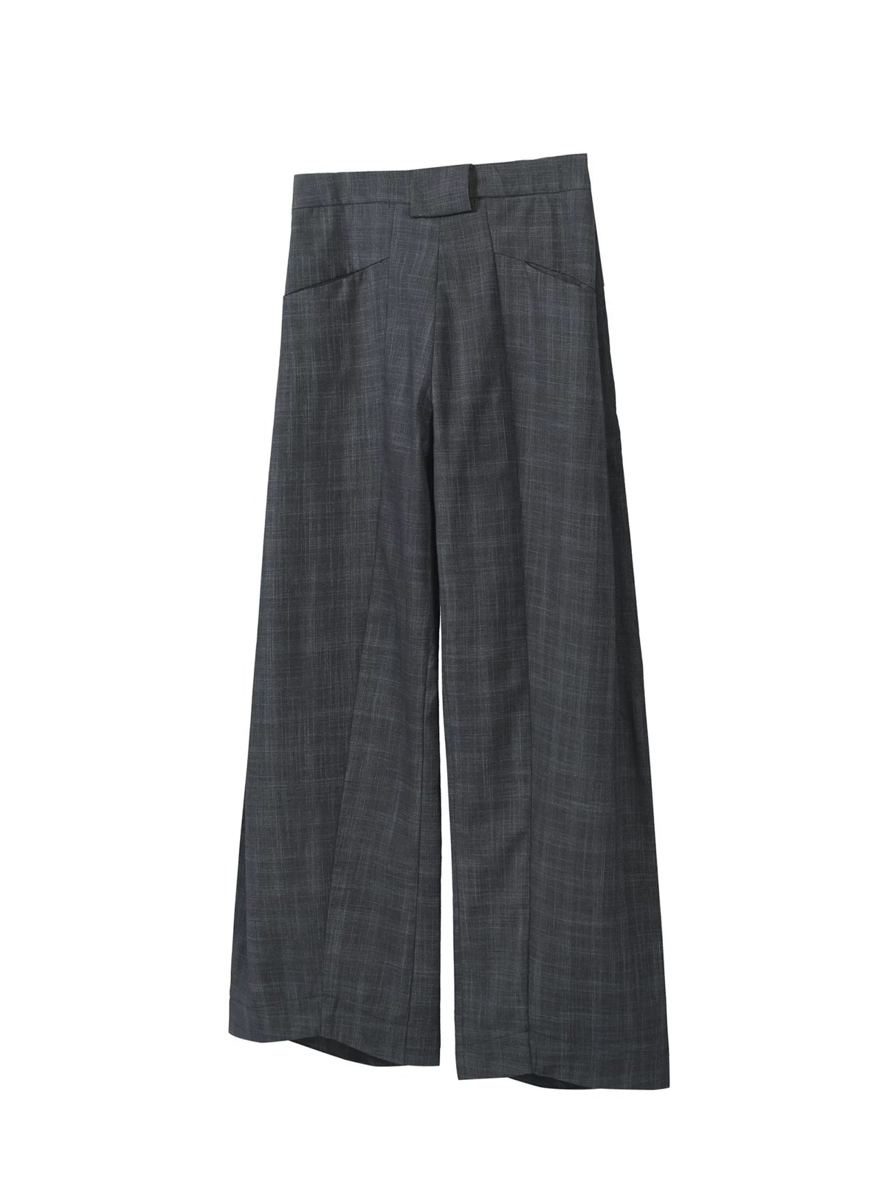 TZ Pleated Retro Plaid Wide-leg Drape Casual Trousers