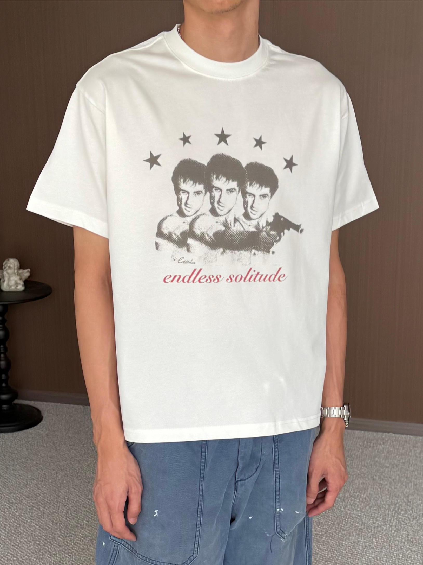 CENSMADE Portrait Old Printed Breathable Tee