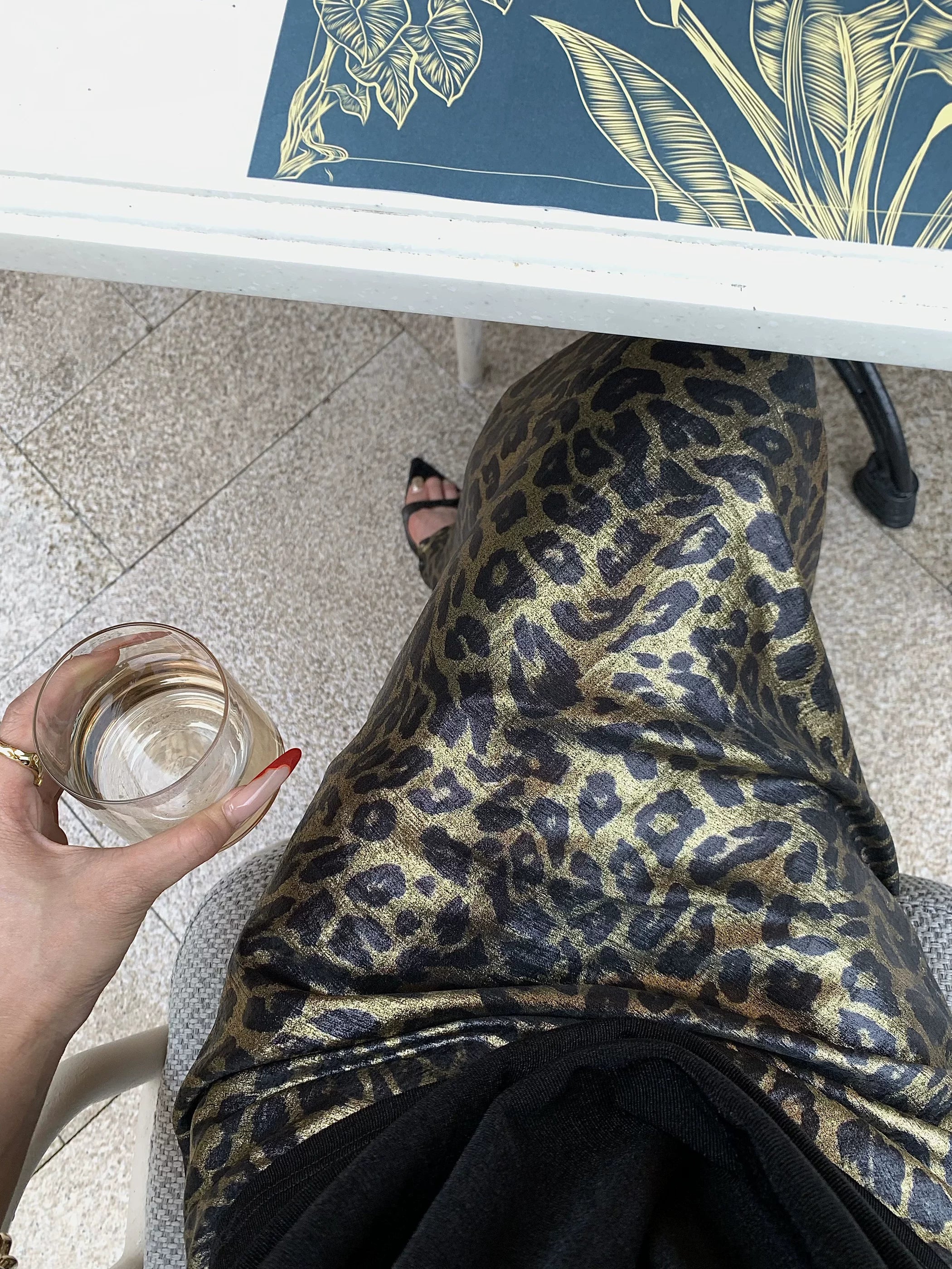 CHUYUQI A Pendulum Temperament Hip-wrapped Leopard Print Skirt