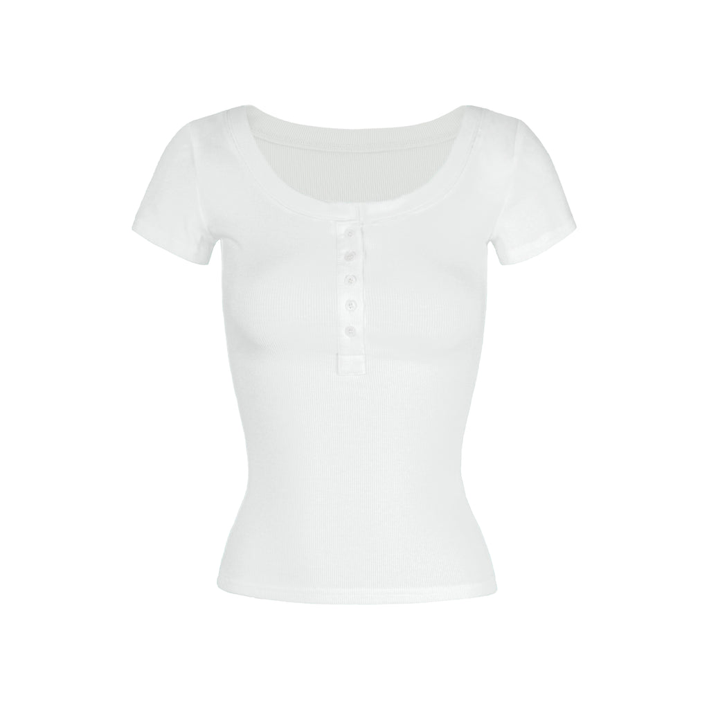 Jim Kennetu Collar Henry Collar Slim and Thin Tee