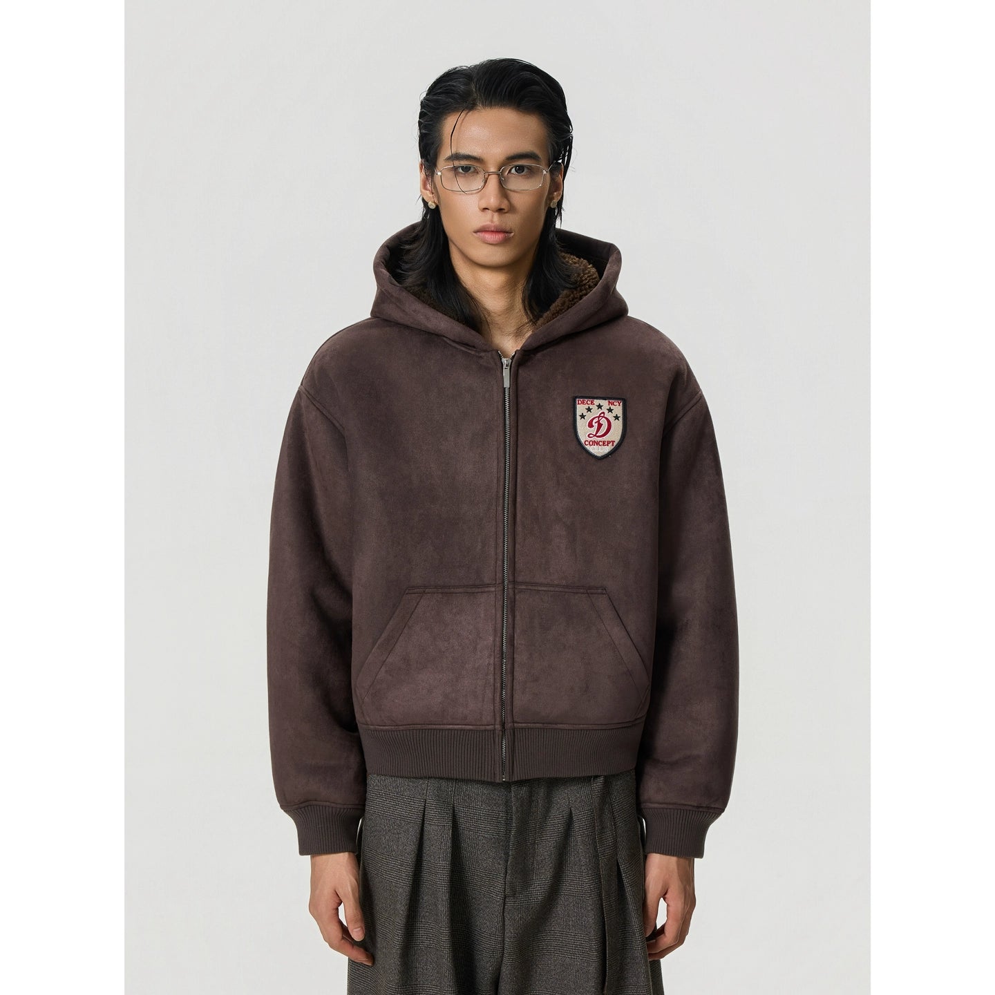 BTSG Vintage Suede Thickened Thermal Hooded Sweater