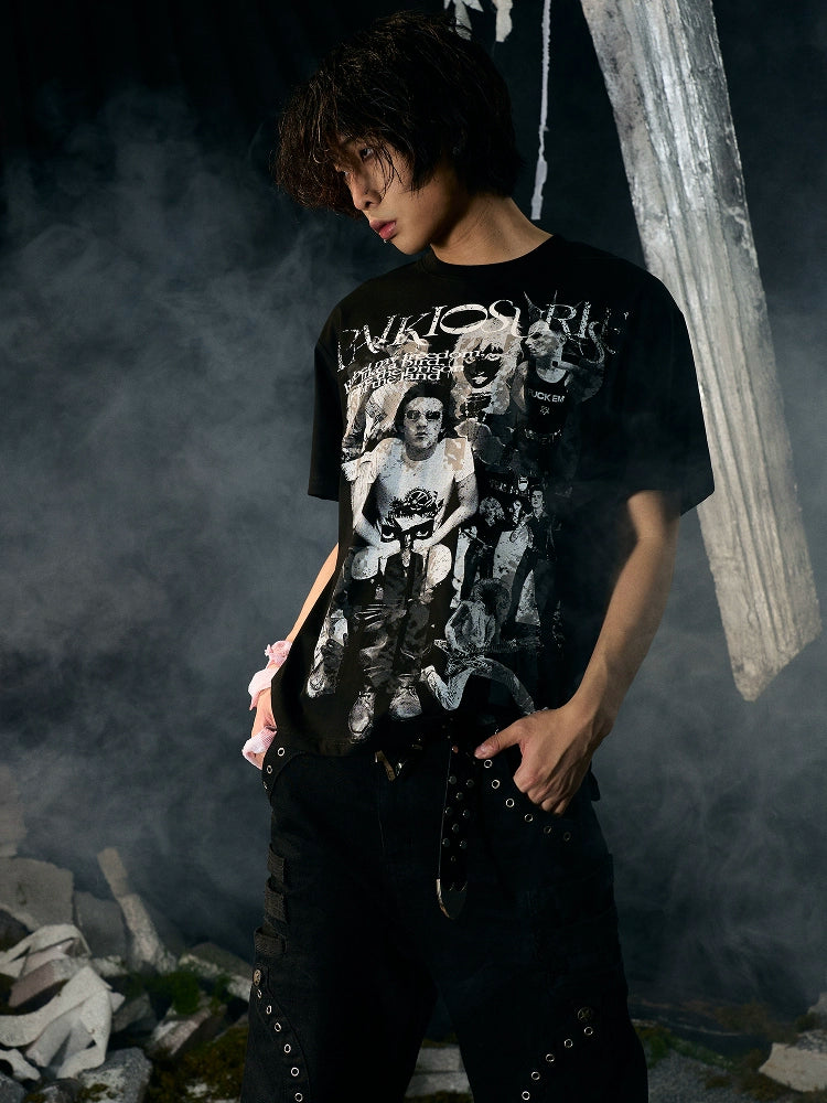 PAIKI Spiritual Portrait Retro Printed Tee