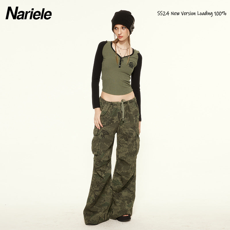 Nariele Embroidery Contrast Hooded Babes  Long Sleeves
