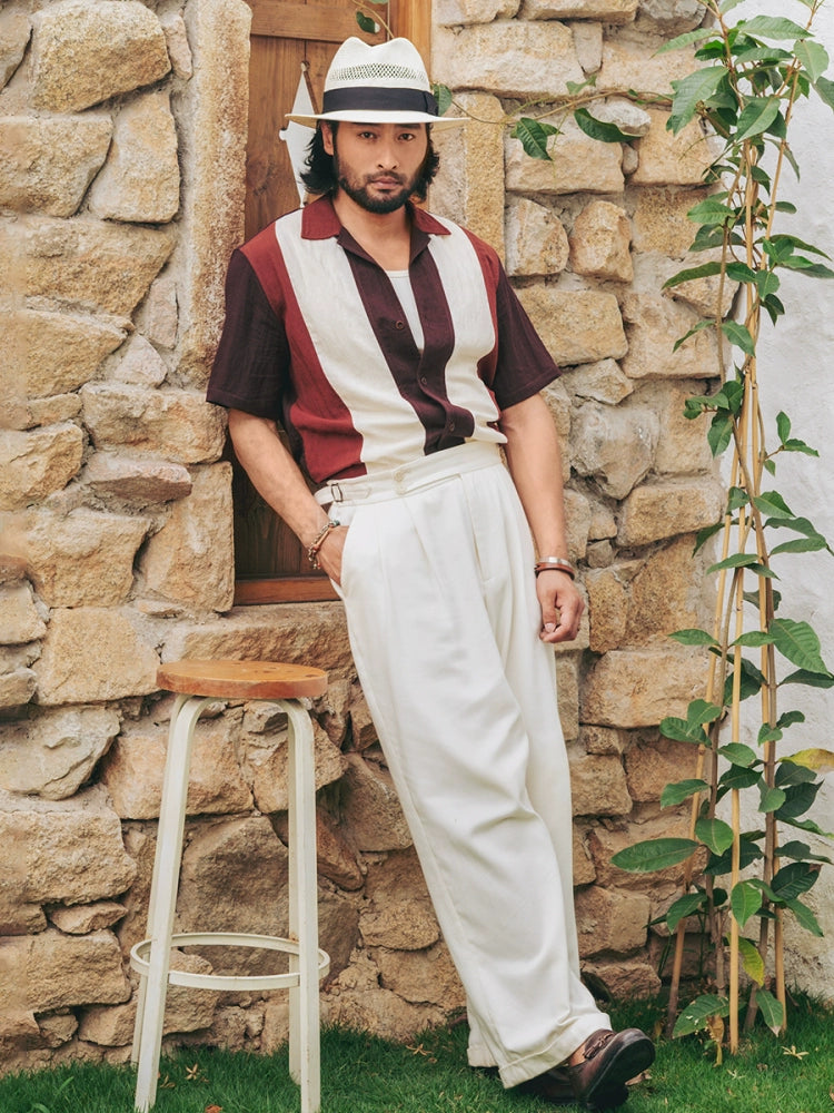 SOARIN Contrasting Splicing Short-sleeved Shirt