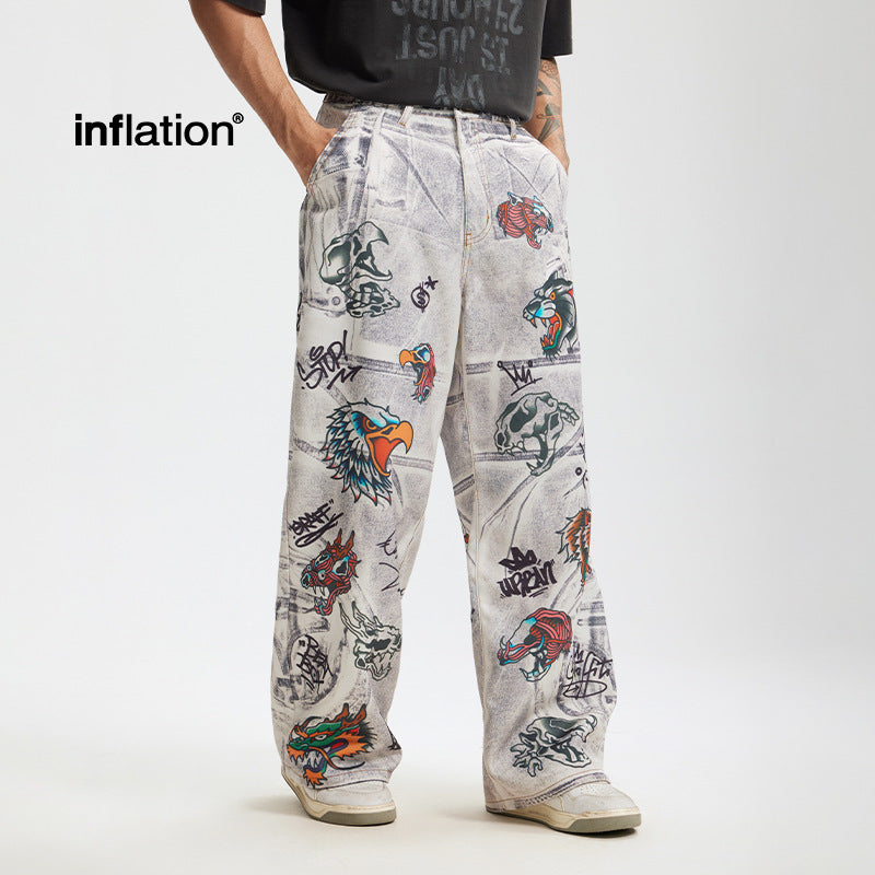 INF animal graffiti Jeans