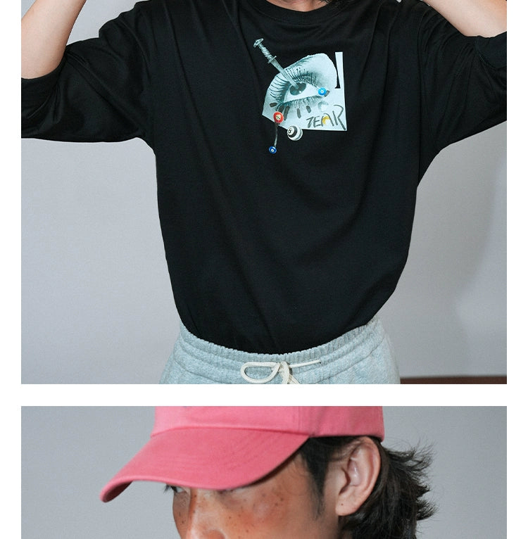 O3PARK Shoulder Sleeve Loose Casual Long Sleeve