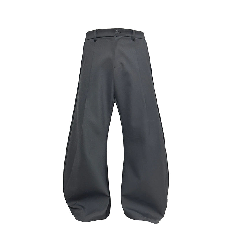 JCAESAR Three-dimensional Cut Wide-leg Two-tone Trousers