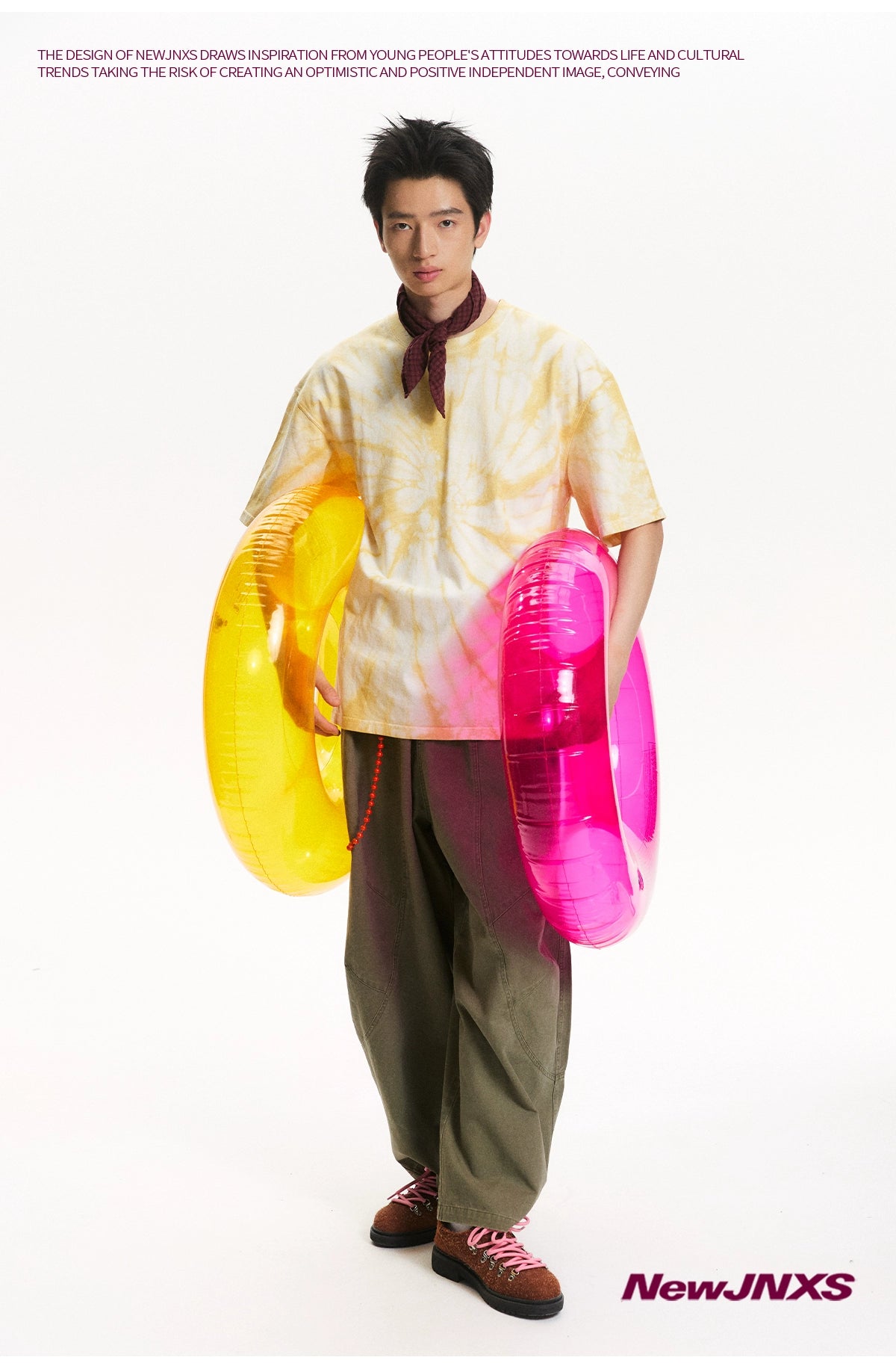 NewJNXS Breathable Neon Tie-dye Printing Tee