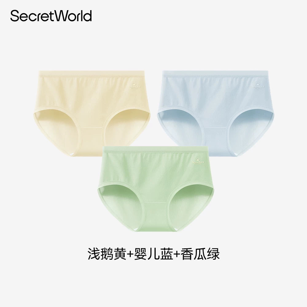 Secret World Antibacterial Crotch Mid-waist Seamless Briefs
