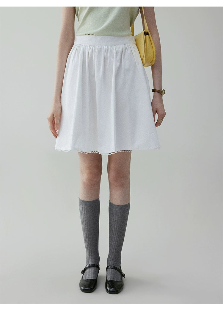 VOOE Semi-elastic Pleated Age-reducing Versatile A-shaped Skirt