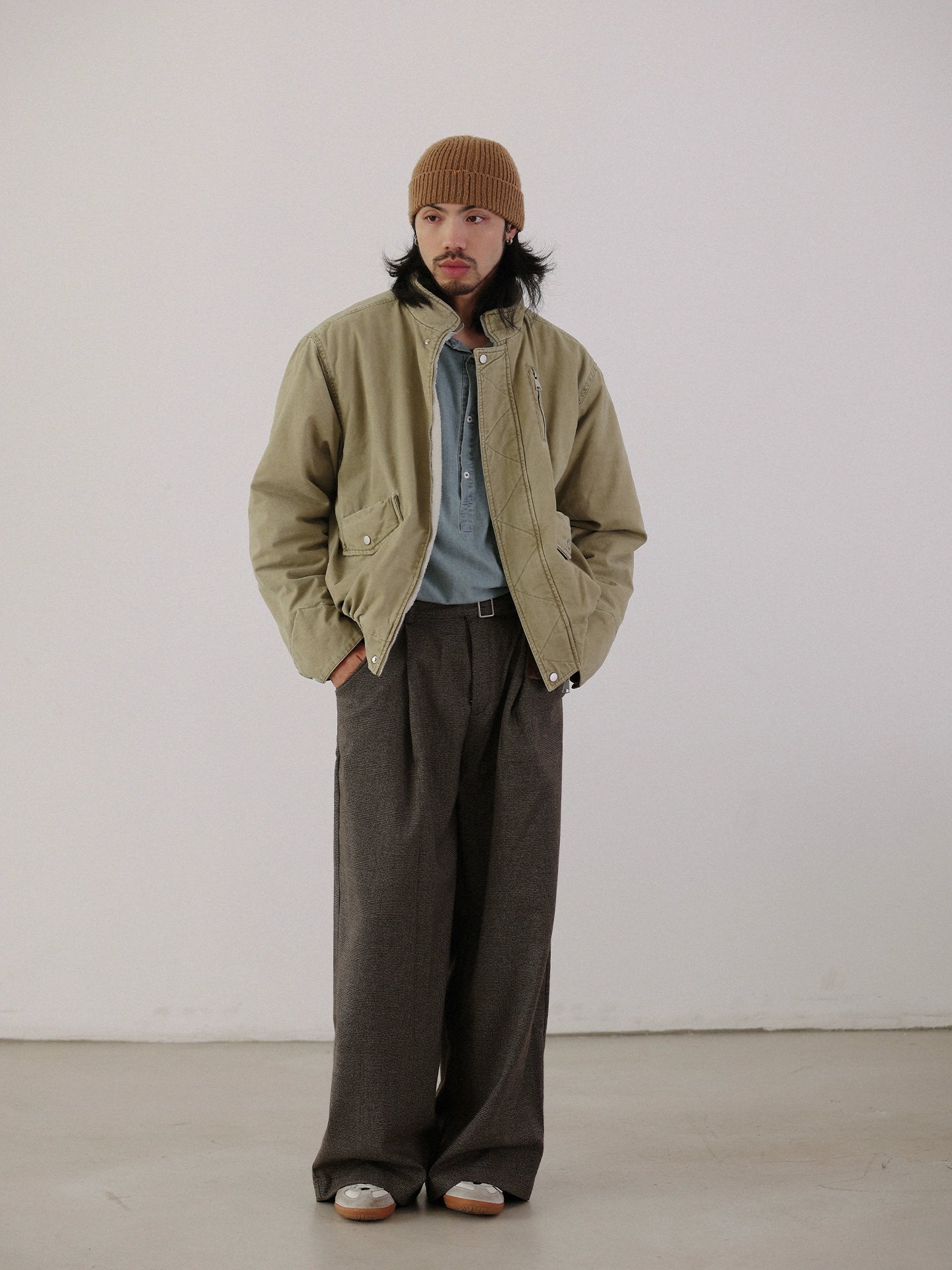 NOEARS Loose Stand-up Collar Fleece Thermal Jacket