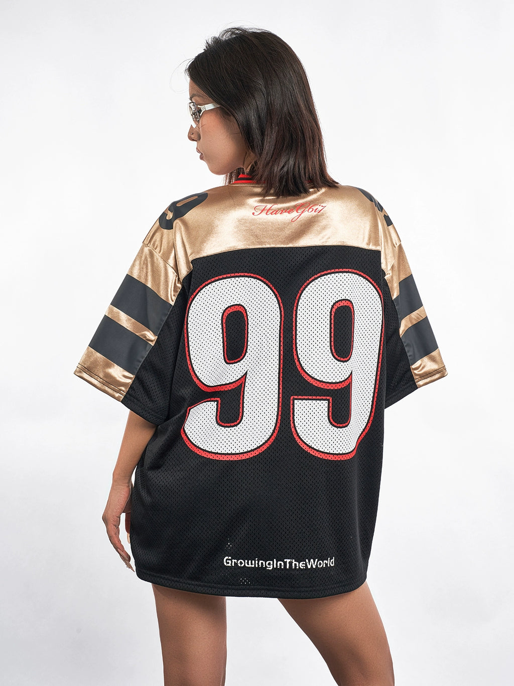 MT99 Letter Jersey Mesh Breathable Tee